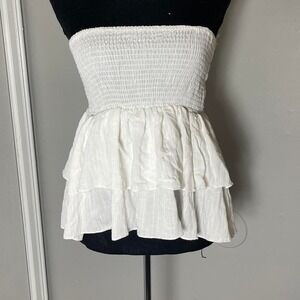 White strapless tube top with ruffles size small